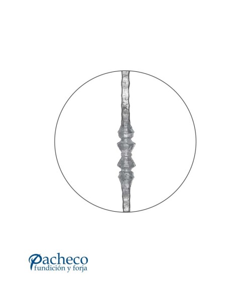 Balaustre Forjado Machado Nudo Central Cuadrado 14 mm