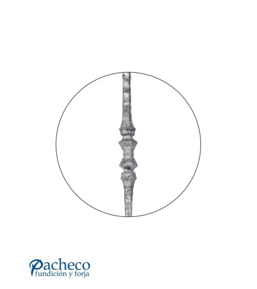 Balaustre Forjado Machado Doble Nudo Central Cuadrado 14 mm