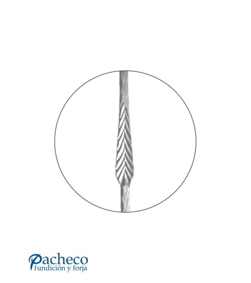 Balaustre Forjado Doble Hoja Estampada Cuadrado 14 mm