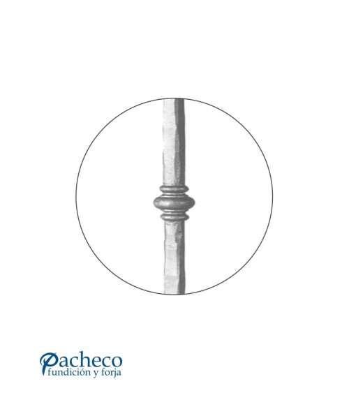 Balaustre Forjado Martillado Anillo Central Cuadrado 13-20mm