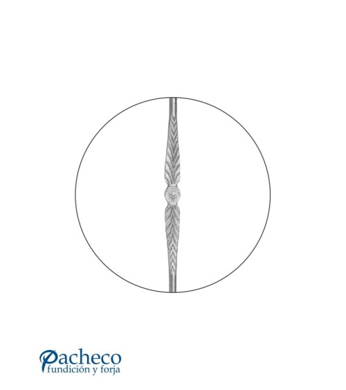 Balaustre Forjado Hoja Estampada Redondo 14 mm