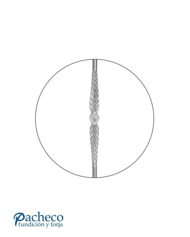 Balaustre Forjado Hoja Estampada Redondo 14 mm
