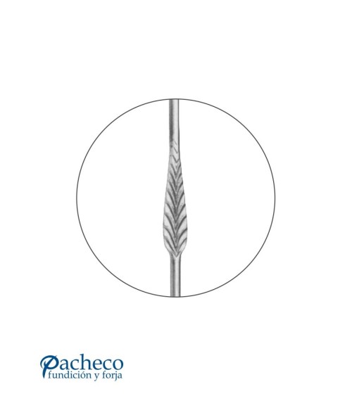 Balaustre Forjado Doble Hoja Estampada Redondo 14 mm