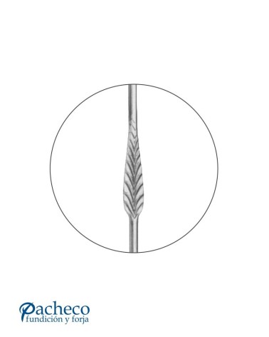 Balaustre Forjado Doble Hoja Estampada Redondo 14 mm