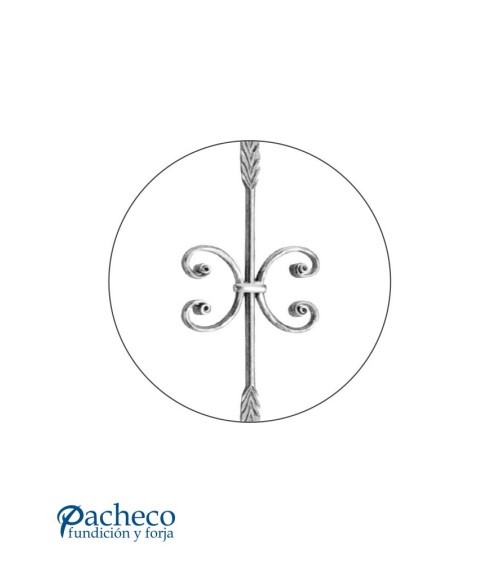 Balaustre Forjado Hoja Doble y Ces Centrales Redondo 14 mm