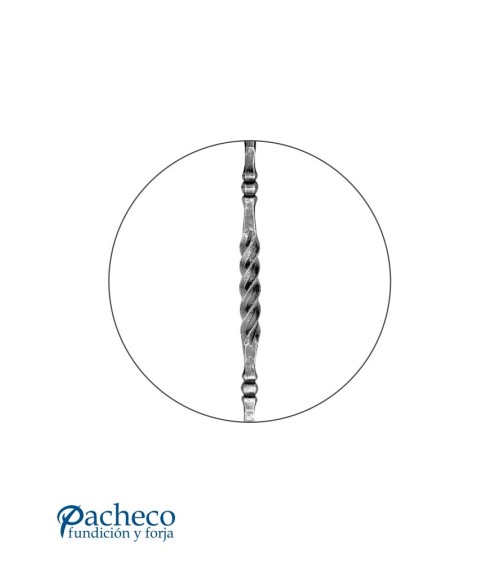 Balaustre Forjado Martillado y Rizo Central Cuadrado 16 mm