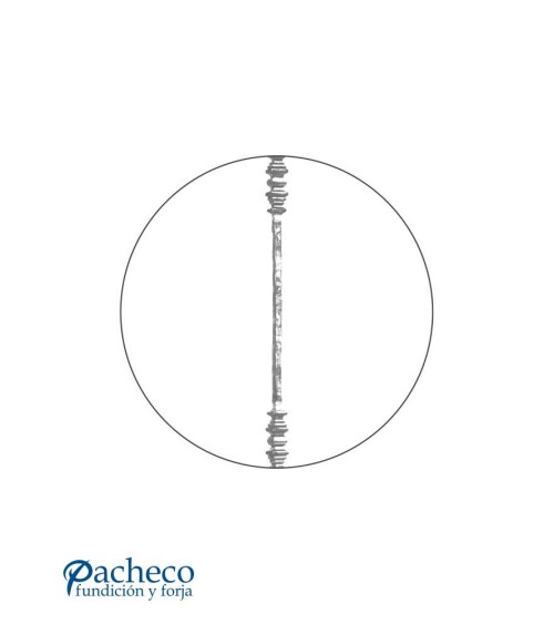 Balaustre Forjado Martillado Doble Macolla Cuadrado 14 mm
