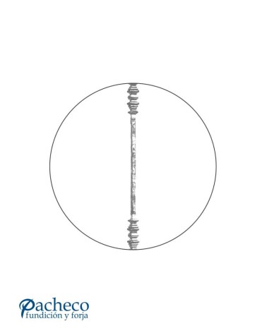 Balaustre Forjado Martillado Doble Macolla Cuadrado 14 mm