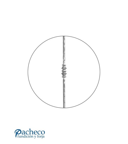 Balaustre Forjado Martillado Macolla Central Cuadrado 14 mm