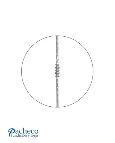 Balaustre Forjado Martillado Macolla Central Cuadrado 14 mm