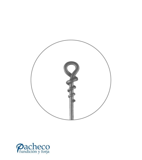 Balaustre Forjado Espiral con Argollas en Extremos Redondo 12 mm