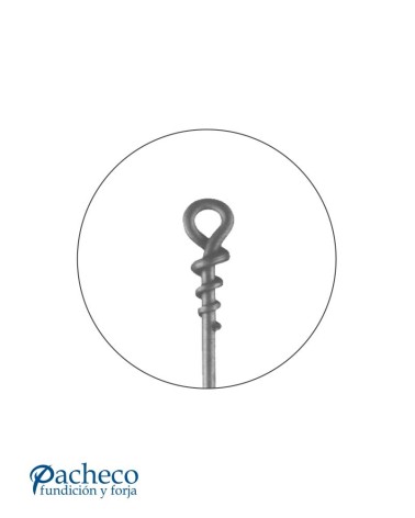 Balaustre Forjado Espiral con Argollas en Extremos Redondo 12 mm