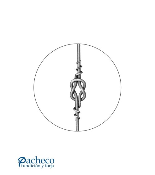 Balaustre Forjado Nudos Centraesl Entrelazados Redondo 12 mm
