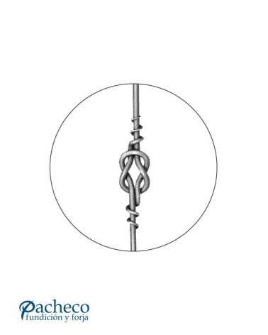 Balaustre Forjado Nudos Centraesl Entrelazados Redondo 12 mm