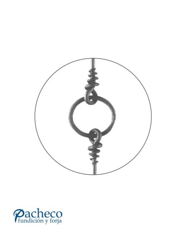 Balaustre Forjado Aro Central Espirales Centrales Redondo 12 mm