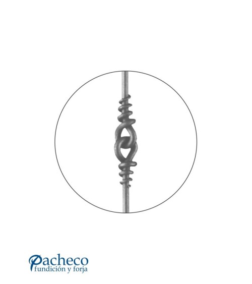 Balaustre Forjado Argollas Anudadas Centrales Redondo 12 mm