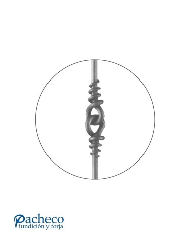 Balaustre Forjado Argollas Anudadas Centrales Redondo 12 mm