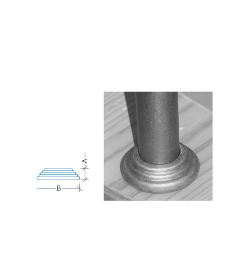 Base Circular de Forja Estampada para Redondo 25 - 30 - 40 - 50 - 60 mm