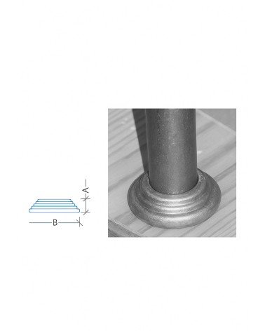 Base Circular de Forja Estampada para Redondo 25 - 30 - 40 - 50 - 60 mm