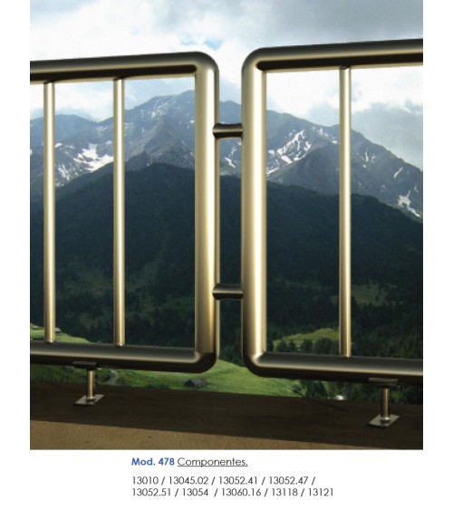 Placa de Unión Recta para Poste Cuadrado de Acero Inoxidable 316 Brillo y Satinado