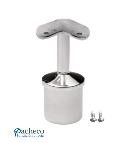 Sopore de Unión de Esquina de Poste Redondo y Pasamanos Redondo de Acero Inoxidable 316 Brillo y Satinado