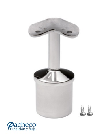 Sopore de Unión de Esquina de Poste Redondo y Pasamanos Redondo de Acero Inoxidable 316 Brillo y Satinado