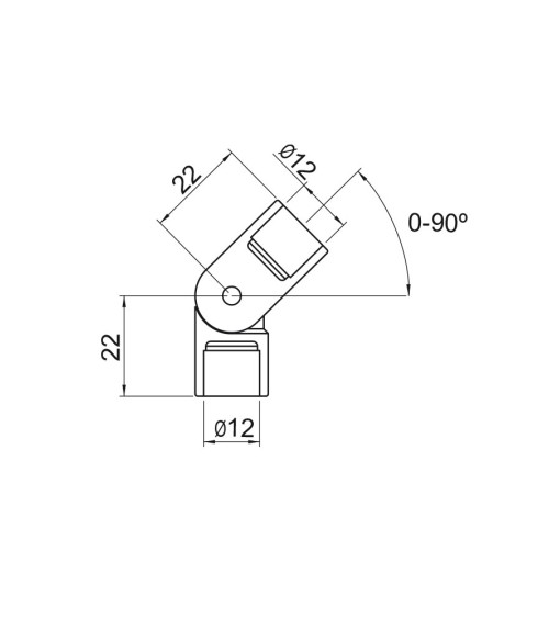 Codo de Acero Inoxidable 316 Regulable Brillo y Satinado Redondo 12 mm