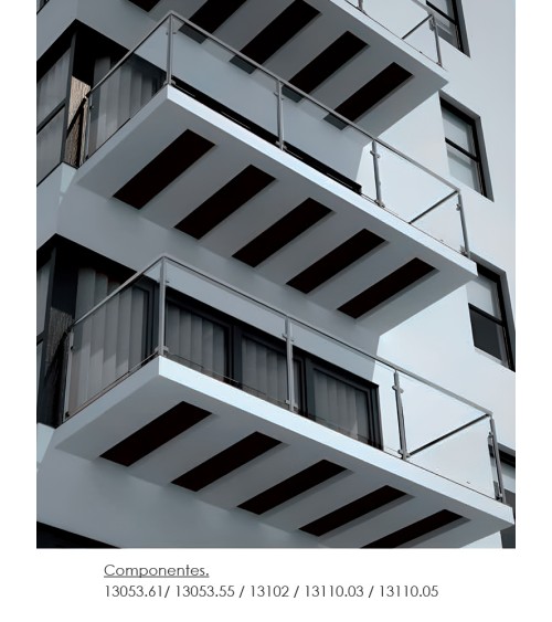 Sopore de Unión de Esquina de Poste Redondo y Pasamanos Redondo de Acero Inoxidable 316 Brillo y Satinado