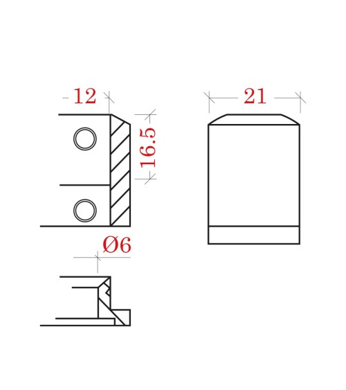 Conector de Acero Inoxidable 316 para Varillas Brillo y Satinado Redondo 12 mm