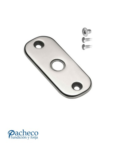 Placa de Unión Recta para Poste Cuadrado de Acero Inoxidable 316 Brillo y Satinado