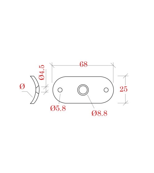 Placa de Unión Curva para empalme de Barandilla de Acero Inoxidable 316 Brillo y Satinado