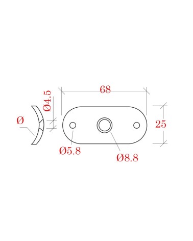 Placa de Unión Curva para empalme de Barandilla de Acero Inoxidable 316 Brillo y Satinado