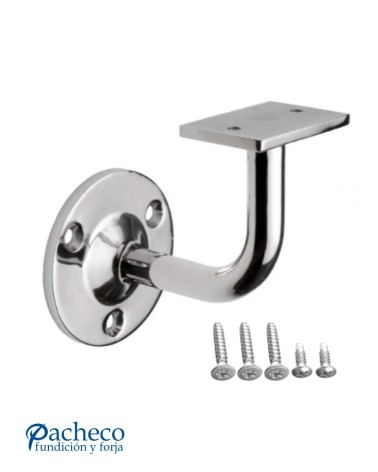 Soporte de Acero Inoxidable 316 Brillo y Satinado para Pasamanos Cuadrado/ Pletina y Anclaje a Pared