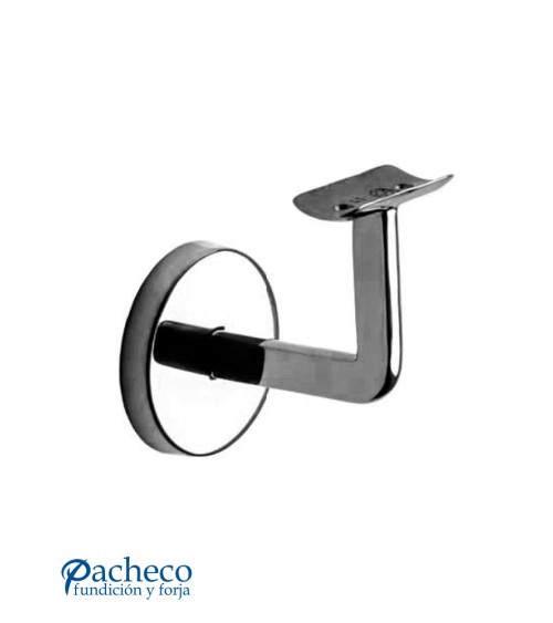 Soporte de Acero Inoxidable 316 Brillo y Satinado para Pasamanos Redondo y Anclaje a Pared Redondo