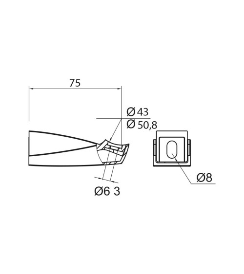 Soporte Recto para Pasamanos Curvo de Acero Inoxidable 316 Brillo y Satinado