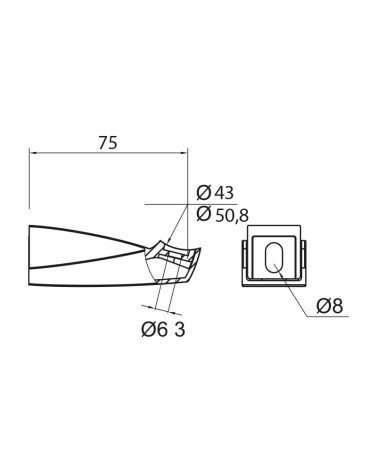 Soporte Recto para Pasamanos Curvo de Acero Inoxidable 316 Brillo y Satinado
