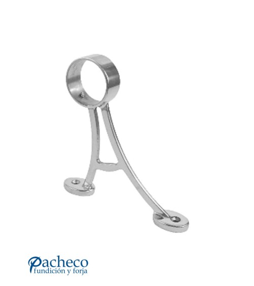 Soporte para Pasamanos Redondo y a Pared con Doble Brazo de Acero Inoxidabe 316 Brillo y Satinado