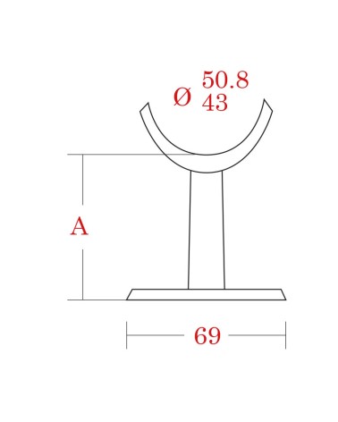 Soporte de Pasamanos Redondo con Base Redonda de Acero Inoxidable 316 Brillo y Satinado