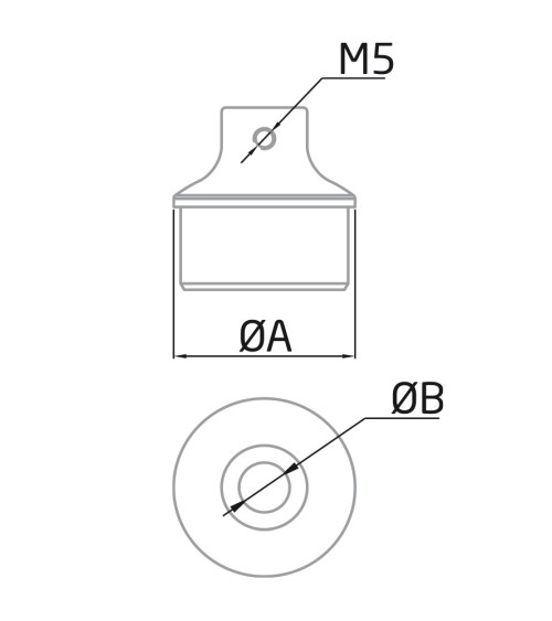 Base Superior Ajustable para Pasamanos de Acero Inoxidable 316 Brillo y Satinado