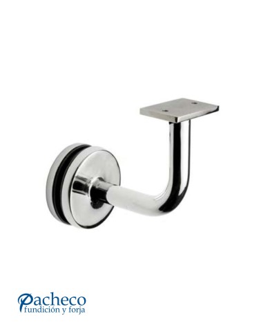 Soporte Cuadrado de Acero Inoxidable 316 Brillo y Satinado para Cristal y para Pasamanos Curvo