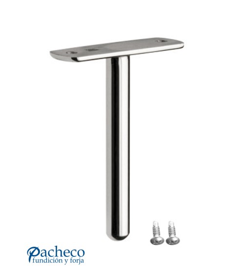 Soporte Superior Recto para Pasamanos Cuadrado de Acero Inoxidable 316 Brillo y Satinado