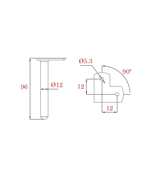 Soporte Superior en Esquina para Pasamanos Cuadrado de Acero Inoxidable 316 Brillo y Satinado