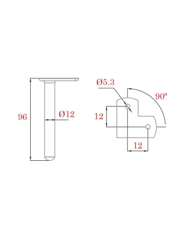 Soporte Superior en Esquina para Pasamanos Cuadrado de Acero Inoxidable 316 Brillo y Satinado
