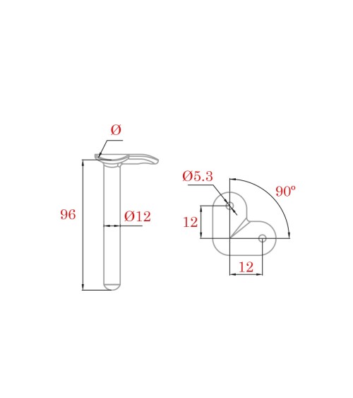 Soporte Superior en Esquina para Pasamanos Redondo de Acero Inoxidable 316 Brillo y Satinado