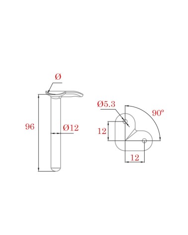 Soporte Superior en Esquina para Pasamanos Redondo de Acero Inoxidable 316 Brillo y Satinado