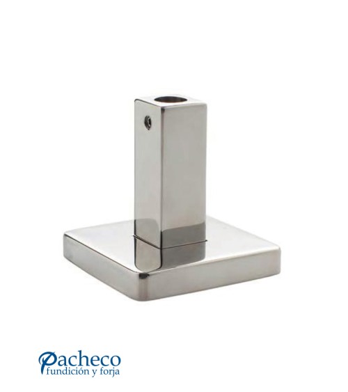 Soporte de Acero Inoxidable 316 Brillo y Satinado para Anclaje a Suelo Cuadrado y a Varilla Redonda