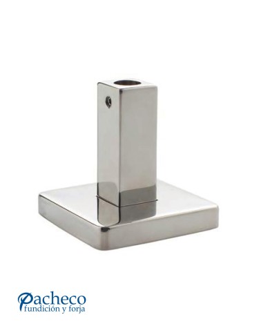 Soporte de Acero Inoxidable 316 Brillo y Satinado para Anclaje a Suelo Cuadrado y a Varilla Redonda