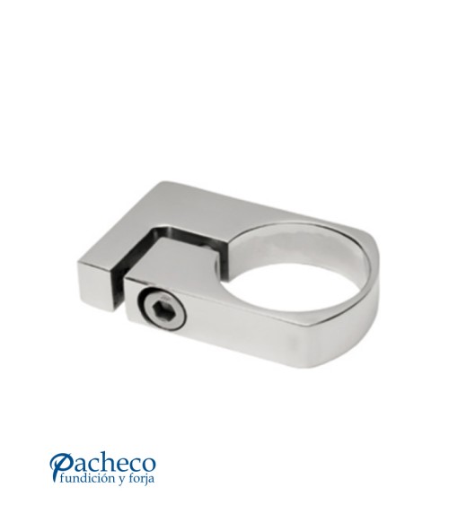 Soporte Simple de Acero Inoxidable 316 Brillo y Satinado a Pared para Sujección de Poste Redondo