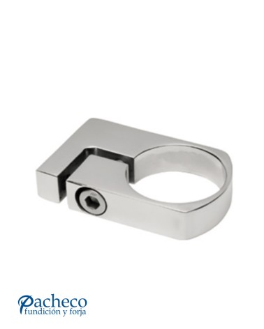 Soporte Simple de Acero Inoxidable 316 Brillo y Satinado a Pared para Sujección de Poste Redondo