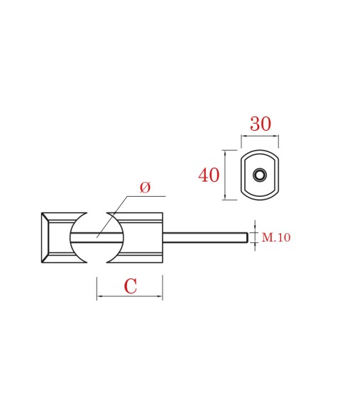 Soporte de Acero Inoxidable 316 Brillo y Satinado para Fijación de Poste Redondo